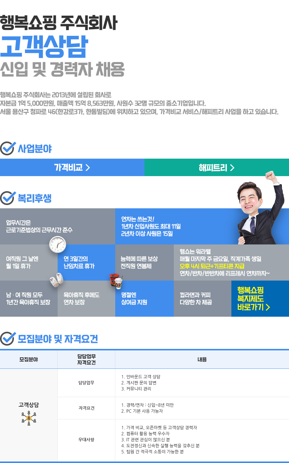 [행복쇼핑 주식회사] [ 고객상담 / 신입 및 경력자 채용 ](D-6) - 사람인