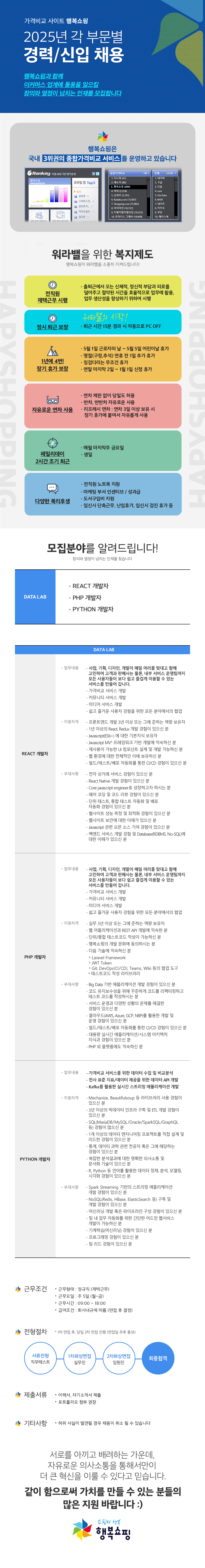 [재택근무] REACT, PHP, PYTHON 개발자 모집